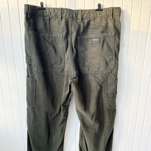 Brand New Zara Cargo Utility Carpenter Canvas Pant Jean Size 14 - Picture 3 of 5